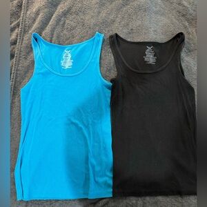 Lot of Two - Faded glory women’s tank tops (teal/blue and black) xl